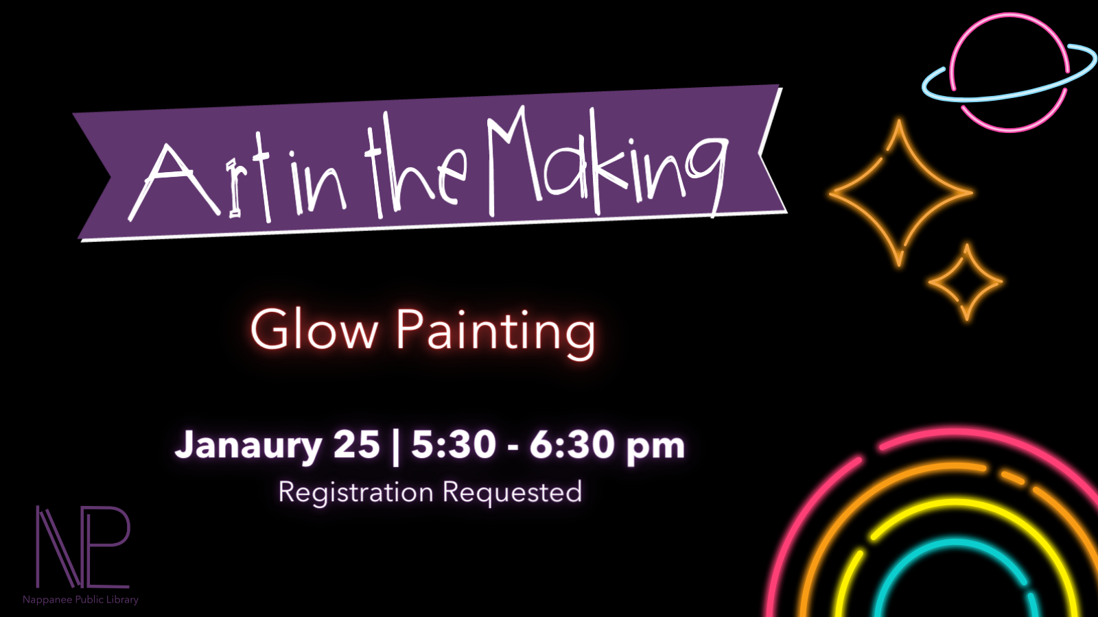 Art in the Making January Glow Painting Graphic