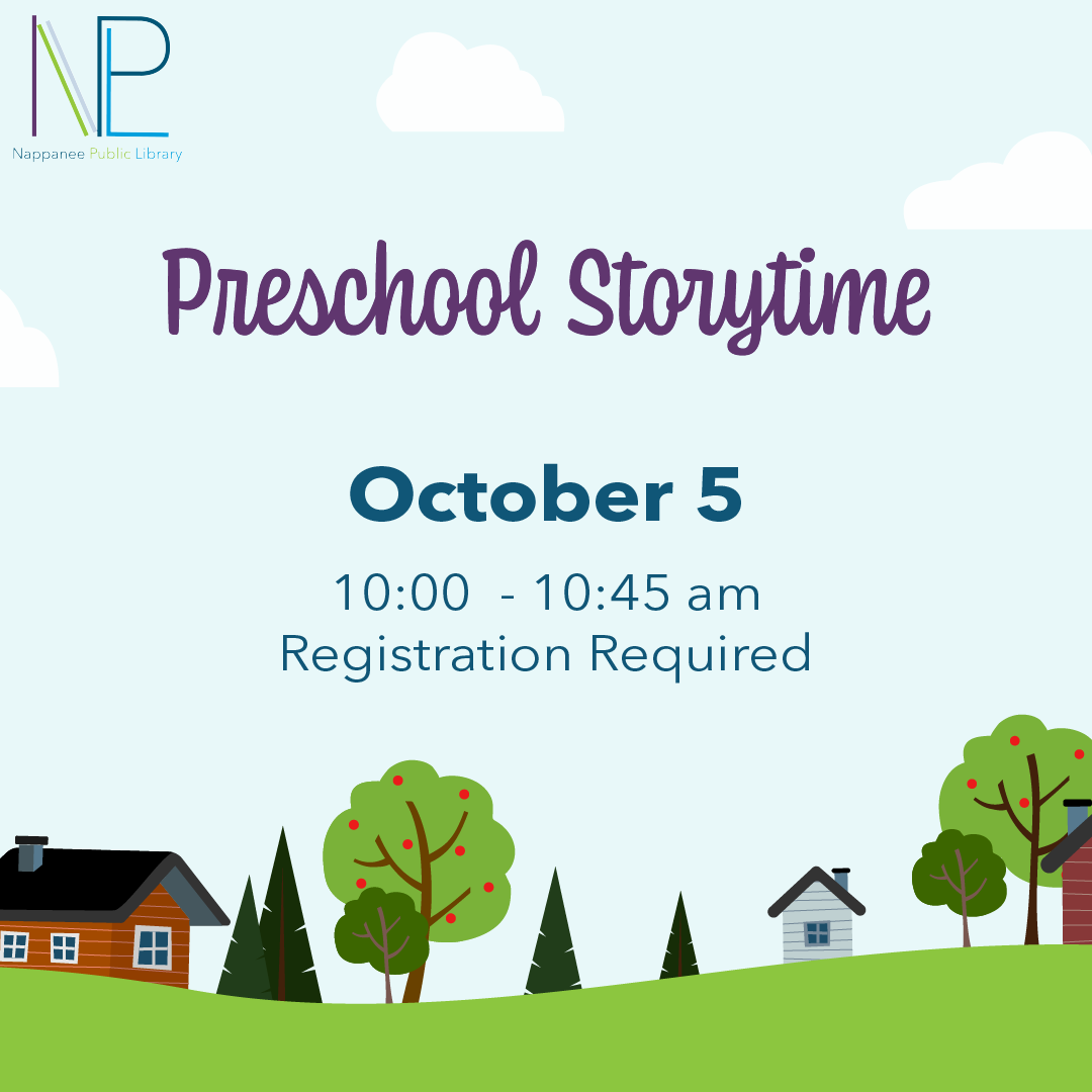 October 5 Preschool Storytime Graphic
