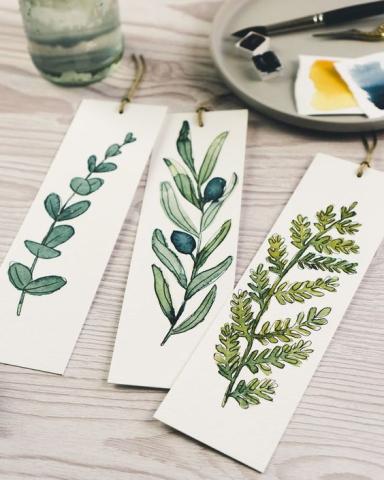 watercolor bookmark