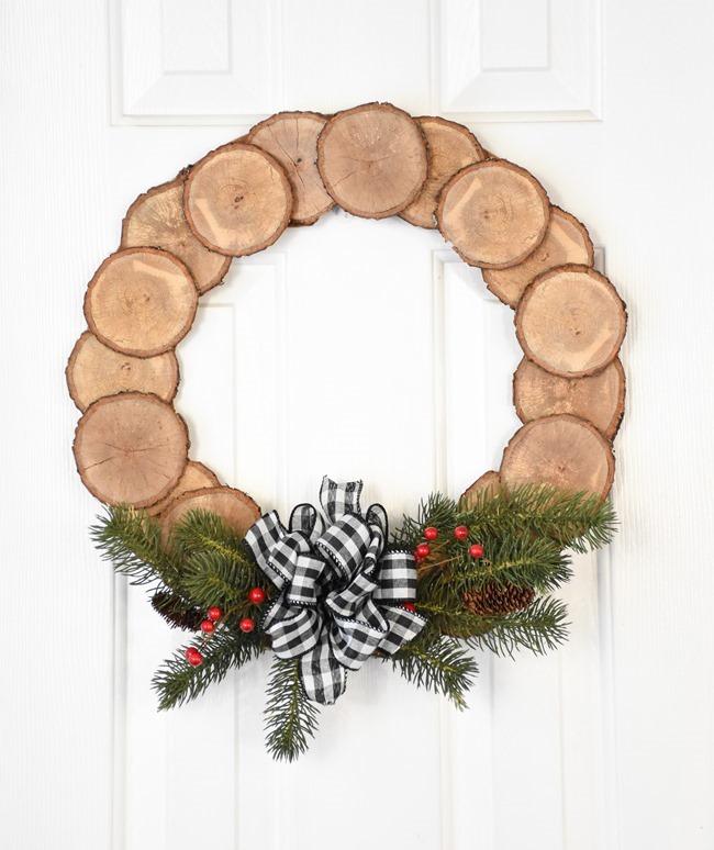 wood slice wreath