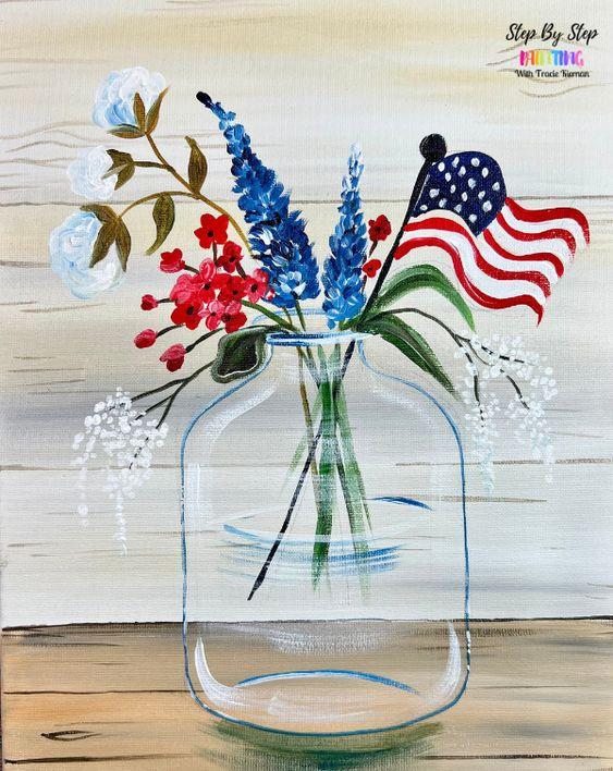 patriotic mason jar